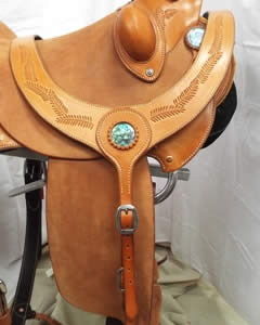 wade saddle Paua shell conchos